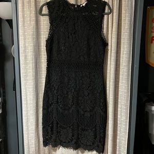 Black lace mini dress